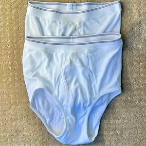 Mens Used (Not so White Full Rise Briefs) 30”-32” Mixed Bundle of 2